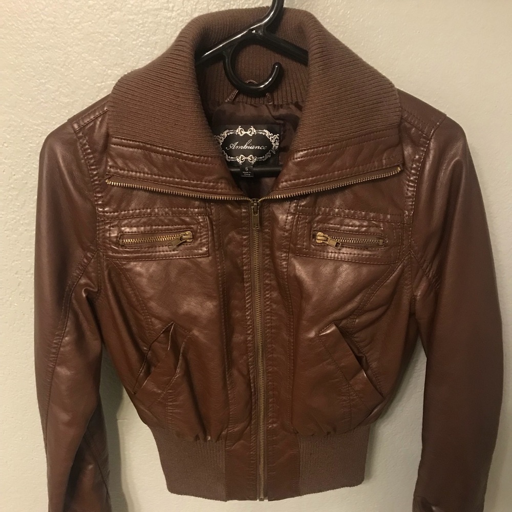 Brown Faux leather jacket
